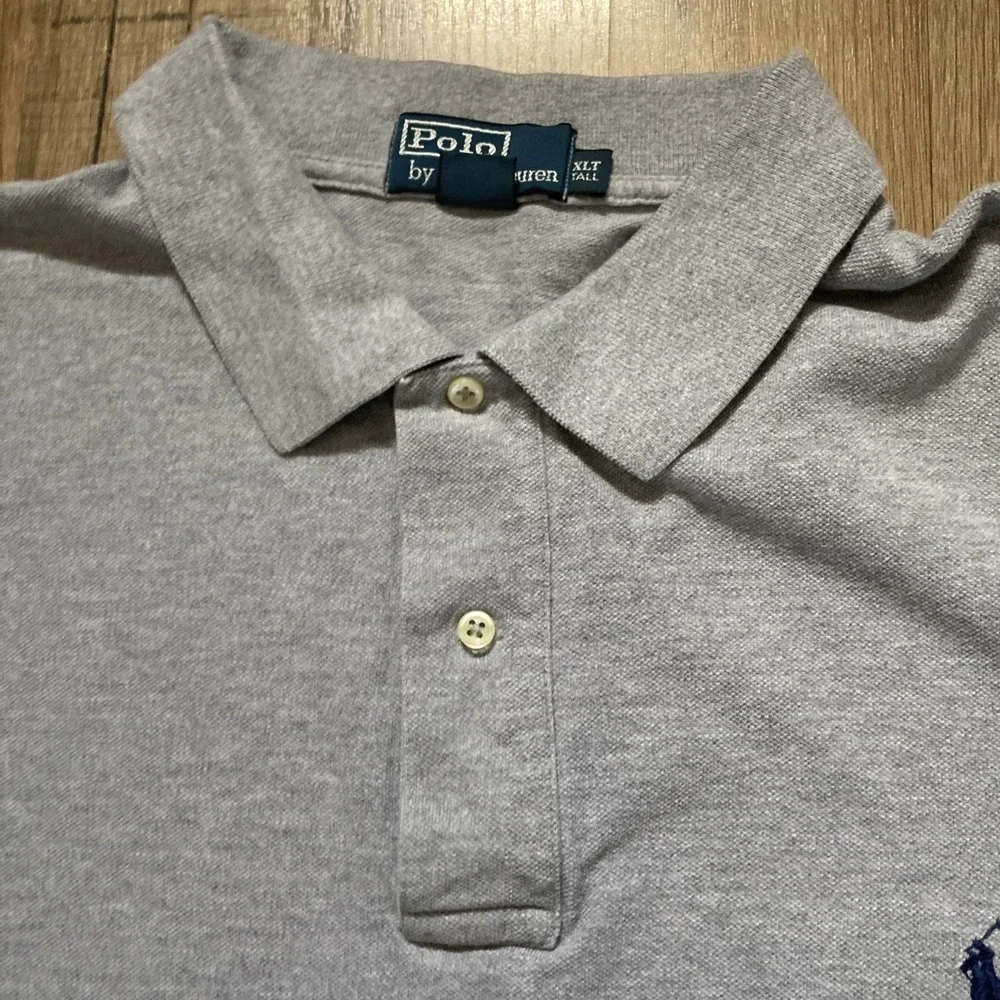 Polo Ralph Lauren Polo Shirt Grey Size XL Tall  Pony 100% Cotton Preppy Men's
